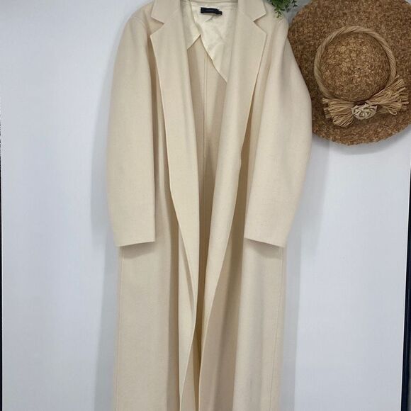Joseph Double Face Cashmere Wool Blend Cenda Full Length Long Coat Open Front XL - Picture 2 of 16